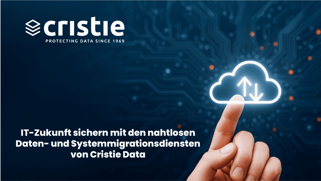 Grafik zeigt den Migrationsprozess von physisch zu virtuell und von Cloud zu Cloud mit Cristie Data – Daten- und Systemmigration sicher und flexibel.