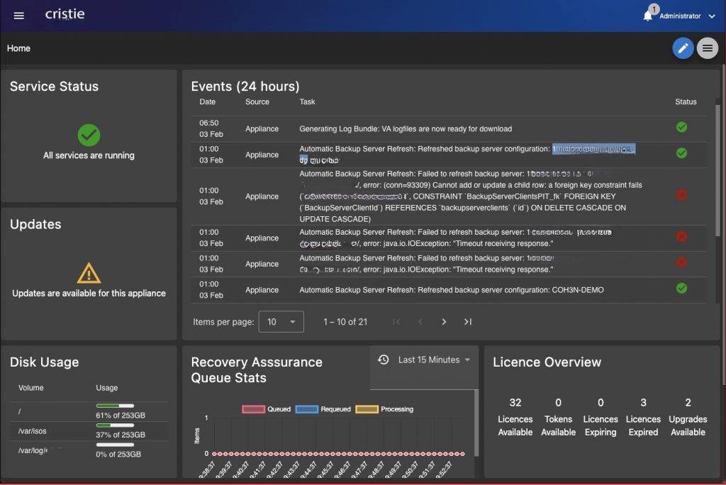 Screenshot des Cristie Resilience Booster