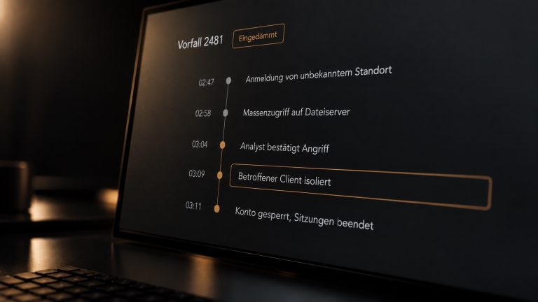 Managed SOC erkennt einen Sicherheitsvorfall